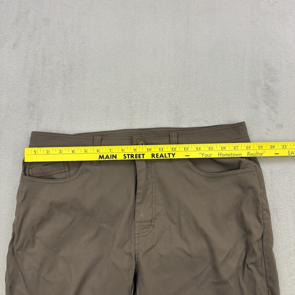 PrAna Pants Mens 36x30 Brown Slim Fit Nylon Stretch Elastic Waist Outdoor Hiking - Picture 9 of 15